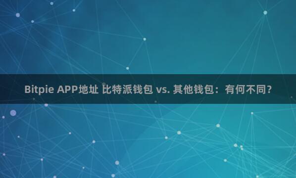 Bitpie APP地址 比特派钱包 vs. 其他钱包：有何不同？