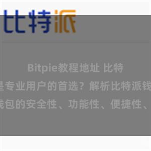 Bitpie教程地址 比特派钱包为何是专业用户的首选？解析比特派钱包的安全性、功能性、便捷性、支持性等优势。