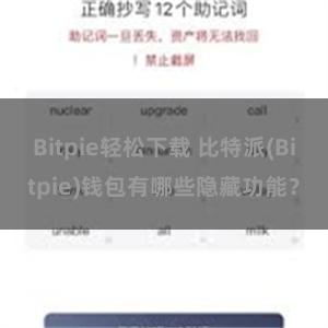 Bitpie轻松下载 比特派(Bitpie)钱包有哪些隐藏功能？